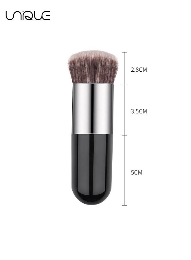 Unique 2 Pieces Foundation Brush, Chubby Makeup Brush, Suit For Blending Liquid, Cream or Flawless Powder Cosmetics(White & Pink) - Image 2