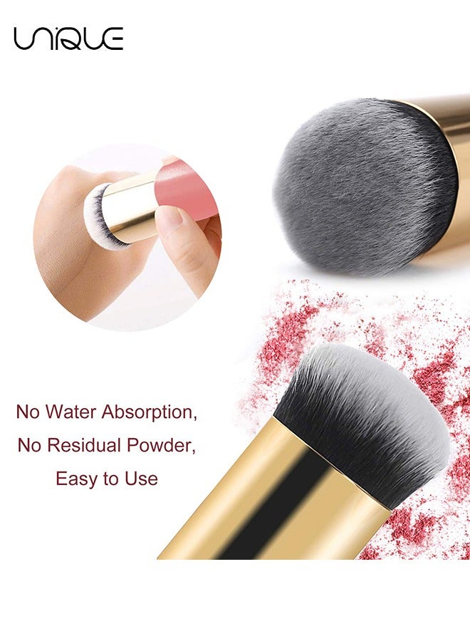 Unique 2 Pieces Foundation Brush, Chubby Makeup Brush, Suit For Blending Liquid, Cream or Flawless Powder Cosmetics(White & Pink) - Image 3