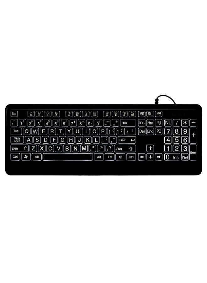 NIBEMINENT USB Wired Keyboard - English Black - Image 1