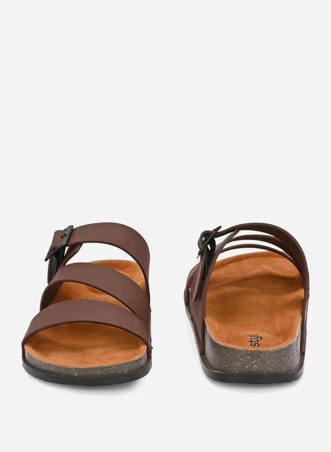 Styli Platform Sole Double Band Buckle Detail Sandals