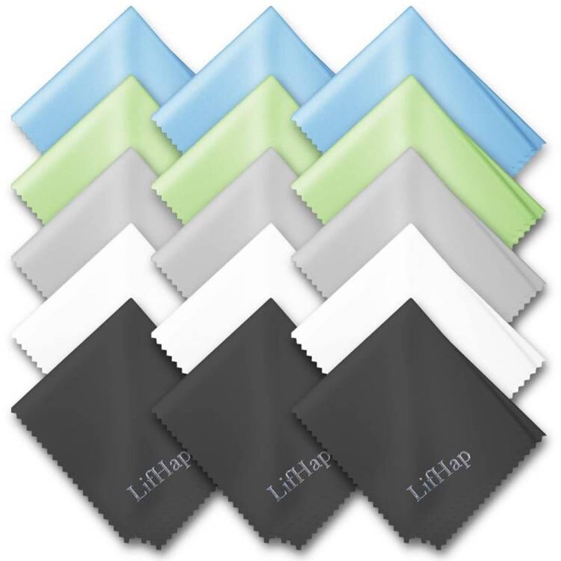 LifHap 15 Pack Glasses Cleaning Cloths Glasses Eyeglass Cleaner WipesLens Cleaning Wipes for Mobile Phones Watches Screens and All Delicate Surfaces7 x 6 