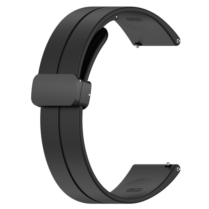 erorex For Redmi Watch 5 Lite Folding Magnetic Buckle Silicone Watch Band(Black) - Image 3