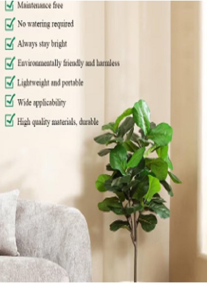Generic 150cm Artificial Fiddle Leaf Fig Tree Fake Ficus Lyrata Plant with Leaves Faux Plants in Pot for Indoor Outdoor House Home Office Garden Modern Decoration Perfect Housewarming Gift  - Image 3