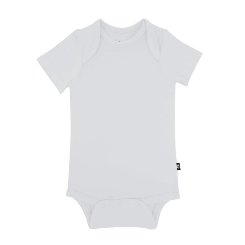 KYTE BABY Short Sleeve Unisex Baby Bodysuits, Rayon Made From Bamboo Material (3-6 Months, Storm)