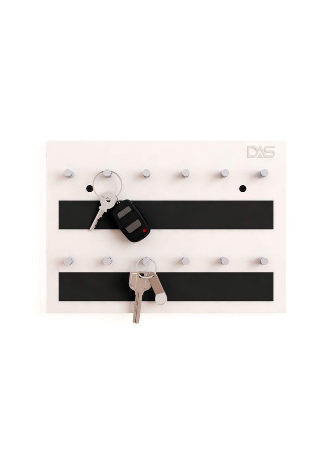 DAS Wall Mounted Home Décor Key Chain Holder/Organizer Key Hooks Classic Series White (12 Knobs)- Dex - Image 2
