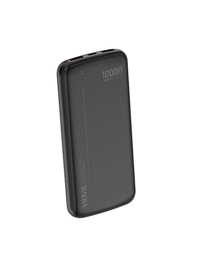 Vidvie Power Bank 22.5W 10000mAh with 2 USB Ports and Type-C Port - Black - Image 1