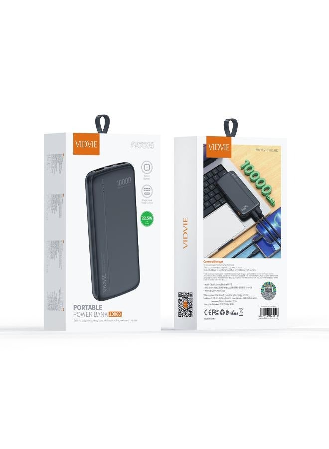 Vidvie Power Bank 22.5W 10000mAh with 2 USB Ports and Type-C Port - Black - Image 2
