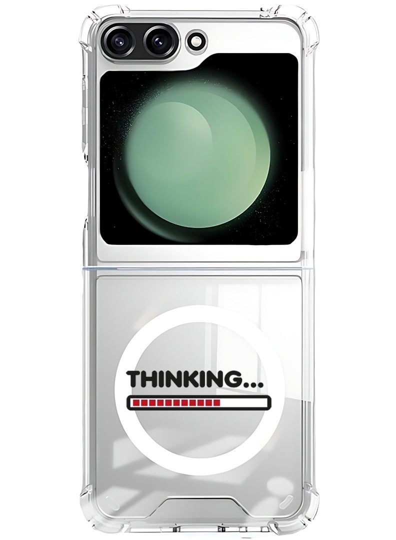 Theodor Magnetic Case for Samsung Galaxy Z Flip 6 Compatible with MagSafe Wireless Charging, Shockproof Phone Bumper Cover Thinking - Image 1
