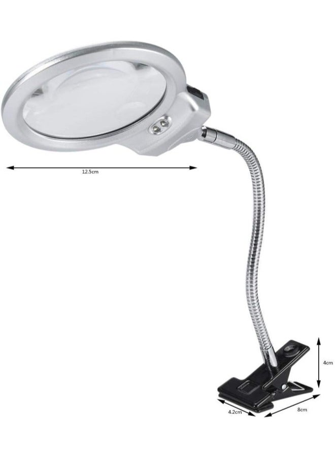klarako - 2.25X to 8X Lighted Desktop Magnifier, Large Lens Table Top Desk Lamp Lighted Magnifier Magnifying Glass With LED Light Clamp for Hobby, Crafts, Inspection, Reading Books - Image 1