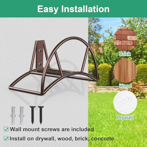TomCare Garden Hose Holder Heavy Duty Water Hose Holder Wall Mount Hose Hanger Decorative Durable Garden Hose Storage Hose Reel Solid Metal Hose Stand Sturdy Hose Holders for Outside Yard, Bronze - Image 4