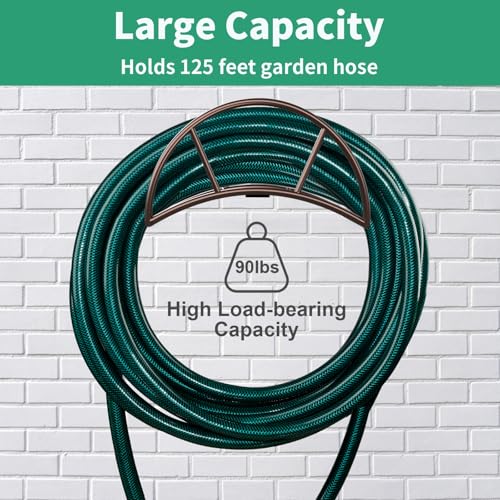 TomCare Garden Hose Holder Heavy Duty Water Hose Holder Wall Mount Hose Hanger Decorative Durable Garden Hose Storage Hose Reel Solid Metal Hose Stand Sturdy Hose Holders for Outside Yard, Bronze - Image 5