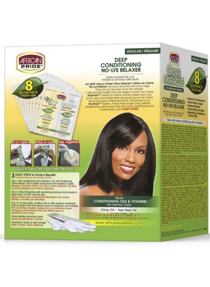 African Pride OLIVE MIRACLE NO-LYE RELAXER REGULAR 8 TOUCH UP - Image 2