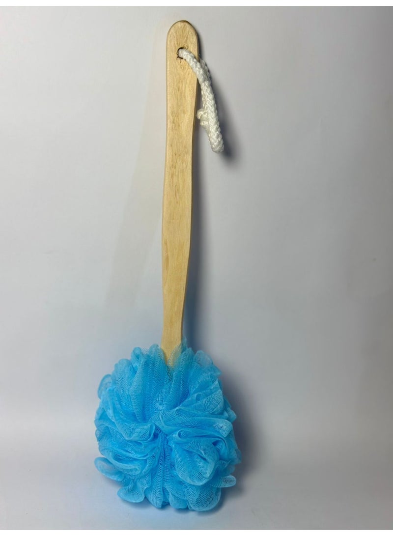 Bath Brush Long Wood Handle Reach Back Body Shower Bristle Scrubber 1pc multicolor - Image 1