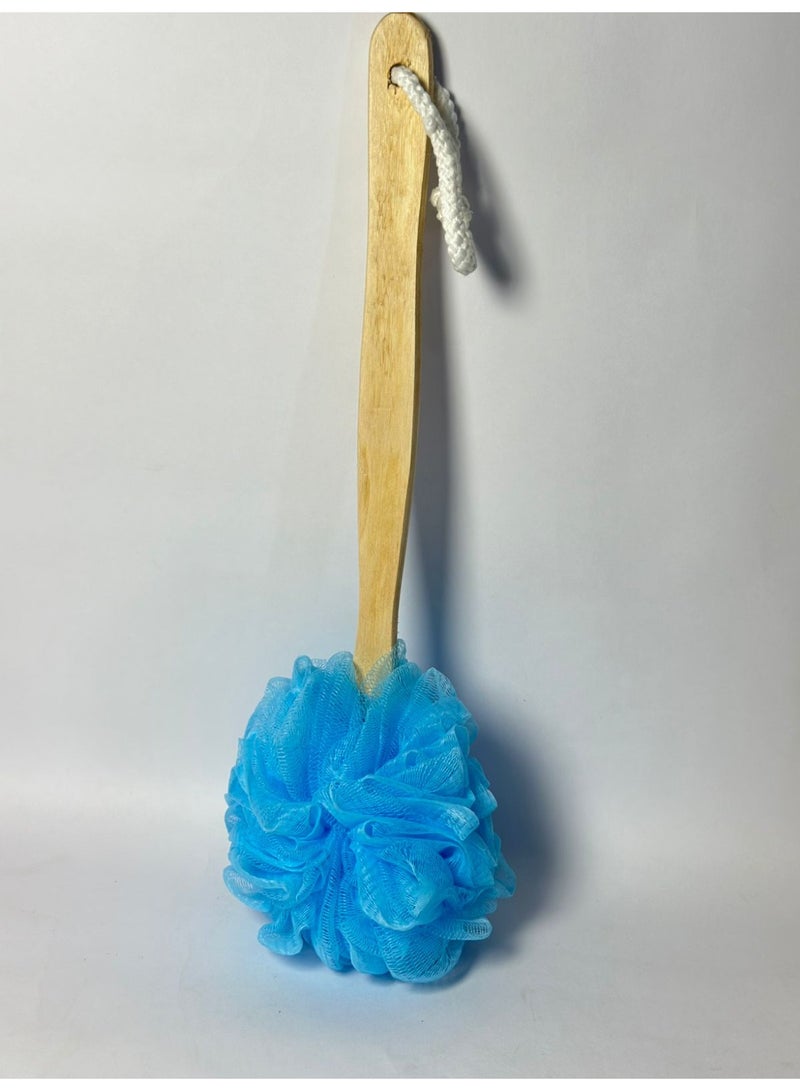 Bath Brush Long Wood Handle Reach Back Body Shower Bristle Scrubber 1pc multicolor - Image 2