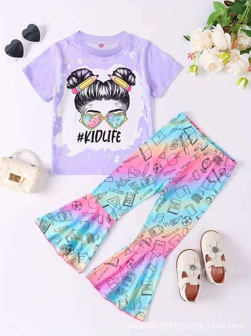 2025 Girls' Set Spring/Summer Season Top And Pants Children'S Suit - Image 5