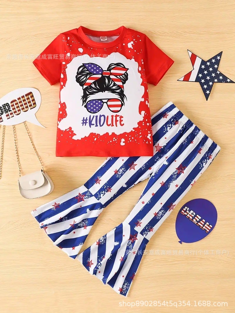 2025 Girls' Set Spring/Summer Season Top And Pants Children'S Suit - Image 3