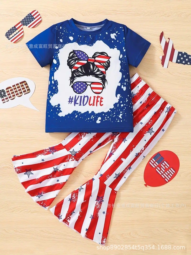 2025 Girls' Set Spring/Summer Season Top And Pants Children'S Suit - Image 2