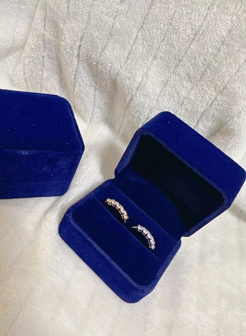 سنسيب خاتم زفاف مويسانيتي 3 ملم مكون من 5 احجار للنساء مع صندوق هدايا فاخر، مقاس قابل للتعديل - Image 3