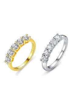 SYNSYB 3mm Moissanite Wedding Band 5-Stone Eternity Ring for Women with Luxury Gift Box, adjustable SIZE  - Image 5