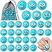 Shappy 48 Pcs Mini Volleyball Stress Balls 157 Squeeze Sports Stress Volleyball Ball Bulk with Black Mesh Drawstring Bag 6 Style Emotion Foam Toys for Birthday Party Favor SuppliesBlue - Image 2