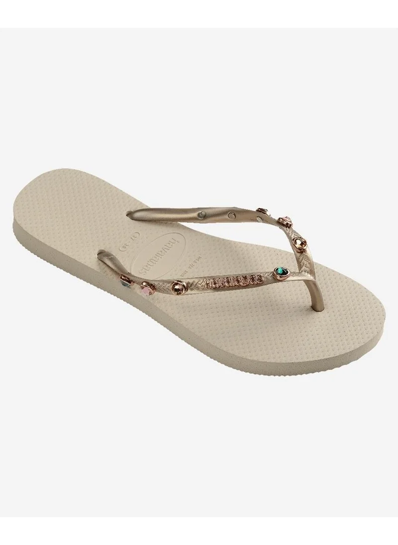 havaianas Slim Luxury Beige Women's Gold Slippers