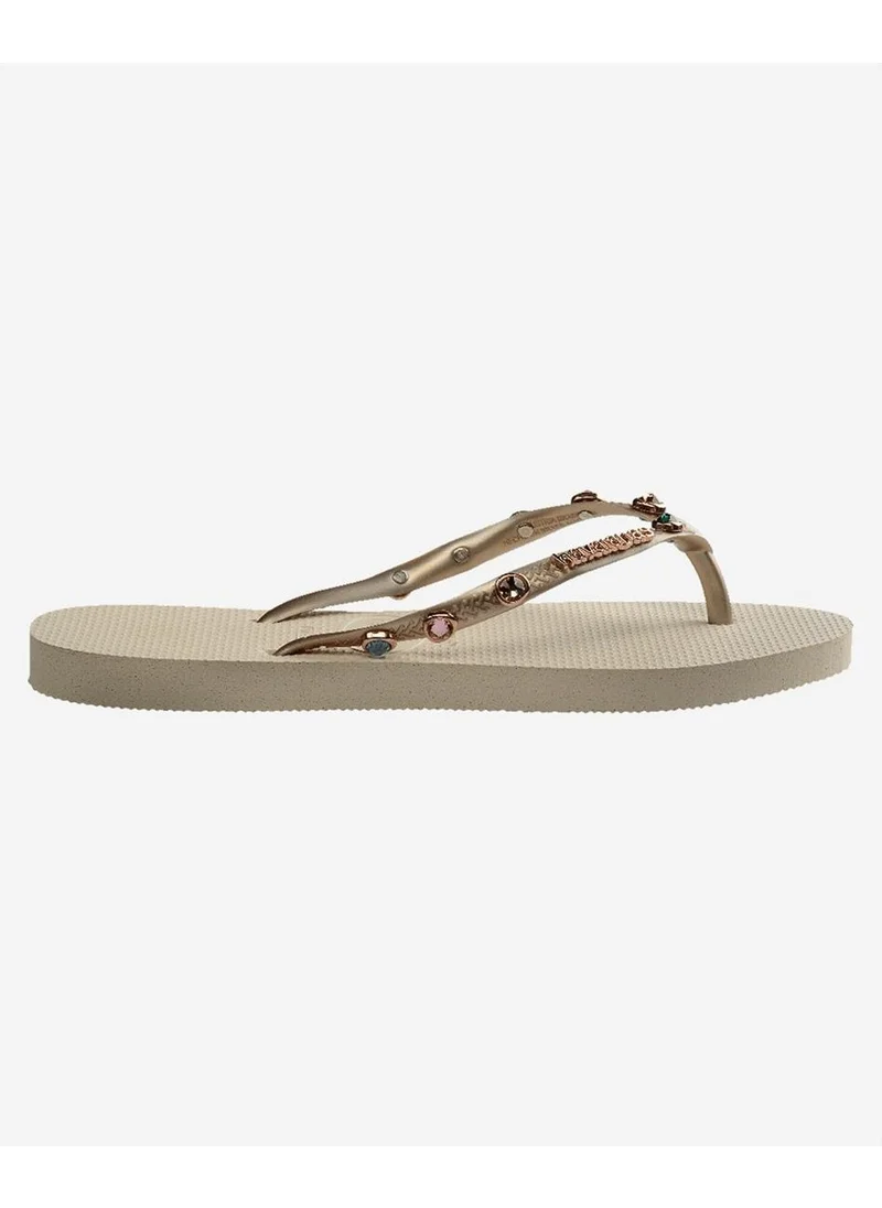 havaianas Slim Luxury Beige Women's Gold Slippers