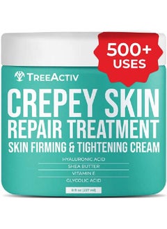 TreeActiv Crepey Skin Repair Treatment ; Hyaluronic Acid Skin Firming & Tightening Lotion For Sagging Neck Arms Chest & Legs ; Antiaging & Antiwrinkle Cream & Stretch Marks Remover ; 500+ Uses  - Image 1