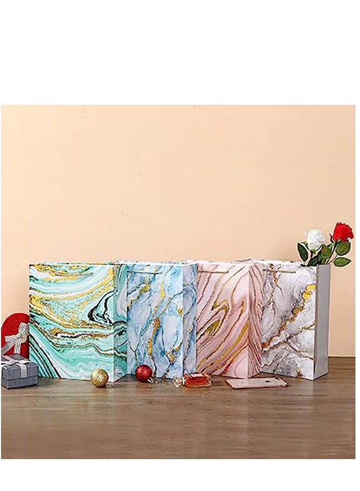 SYOSI 12 Pack Gift Bags Small Gift Bags Premium Gift Bags Small Bulk Gift Bags 4 Different Designs Foil Gift Bags for Baby Showers Birthdays Weddings Parties 18cm*23cm*10cm - Image 3