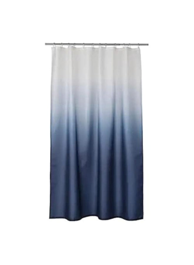 Ikea shower curtain white/dark blue  - Image 1