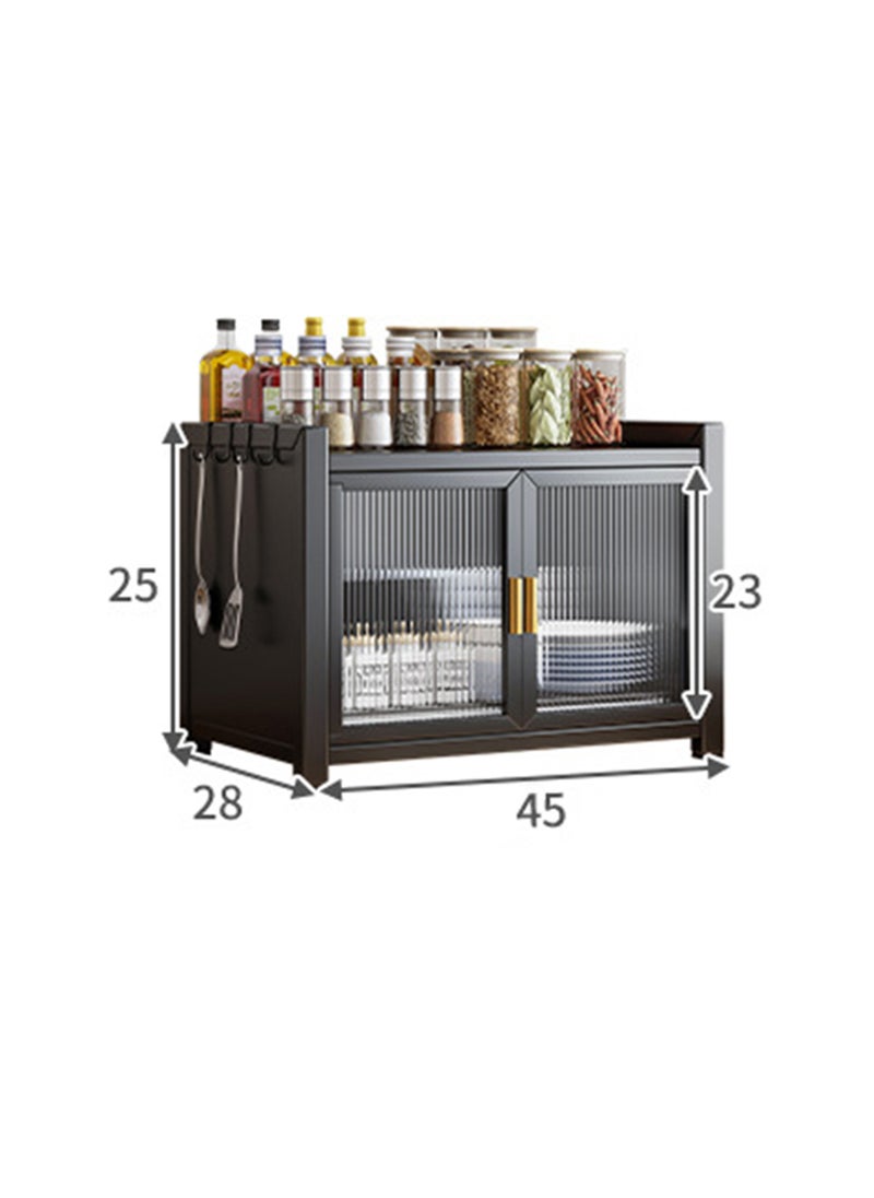 Sharpdo - Home Kitchen Dish Storage Cabinet With 4 Storage Hooks, 1/2/3-Layer Three-Dimensional Storage Cabinet - Image 1
