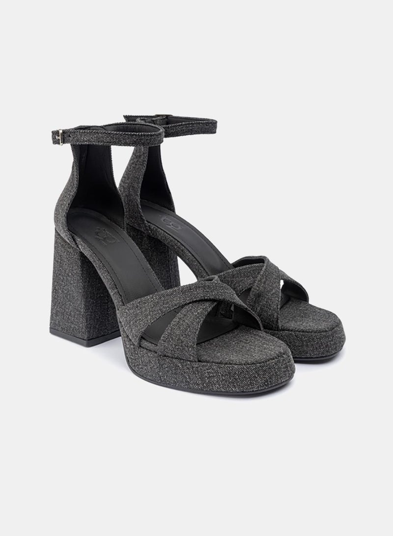 TGS Disco Platform Denim Heels - Image 1