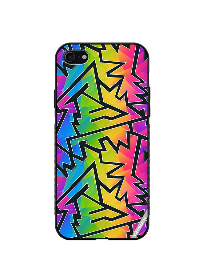 VR CREATIVE Protective Case Cover For Apple iPhone SE (2022) Multicolor Geometric Design - Image 1