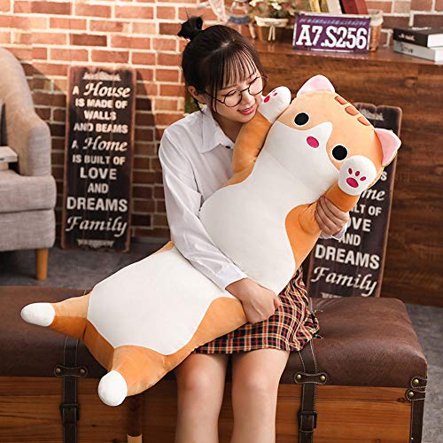 Jensquaify Long Cat Plush Pillow, Soft Cat Stuffed Animals Body Pillow Kitten Plush Hugging Pillow Toy Gifts for Kids (Gray, 35.4 inch) - Image 4