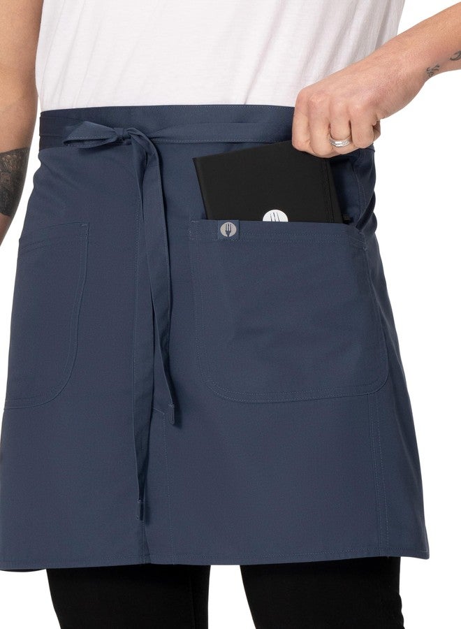 Chef Works Unisex Brio Server Apron, Blue, One Size - Image 2