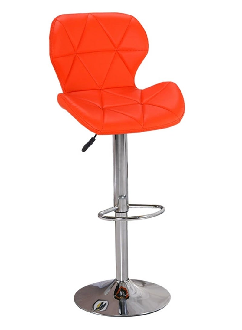 YY-Recheer Adjustable Swivel Bar Stool, Kitchen Swivel Chair with Footrest and Backrest, PU Leather Counter Stool for Dining Room, Bar - Image 1