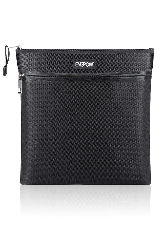ENGPOW Fireproof Document Bag Two Pockets Two Zippers,Fireproof Safe Bag 13.4"x 10.2" Waterproof and Fireproof Money Bag Money Safe Pouch File Storage for A4 Document Holder,Cash and Tablet - Image 1