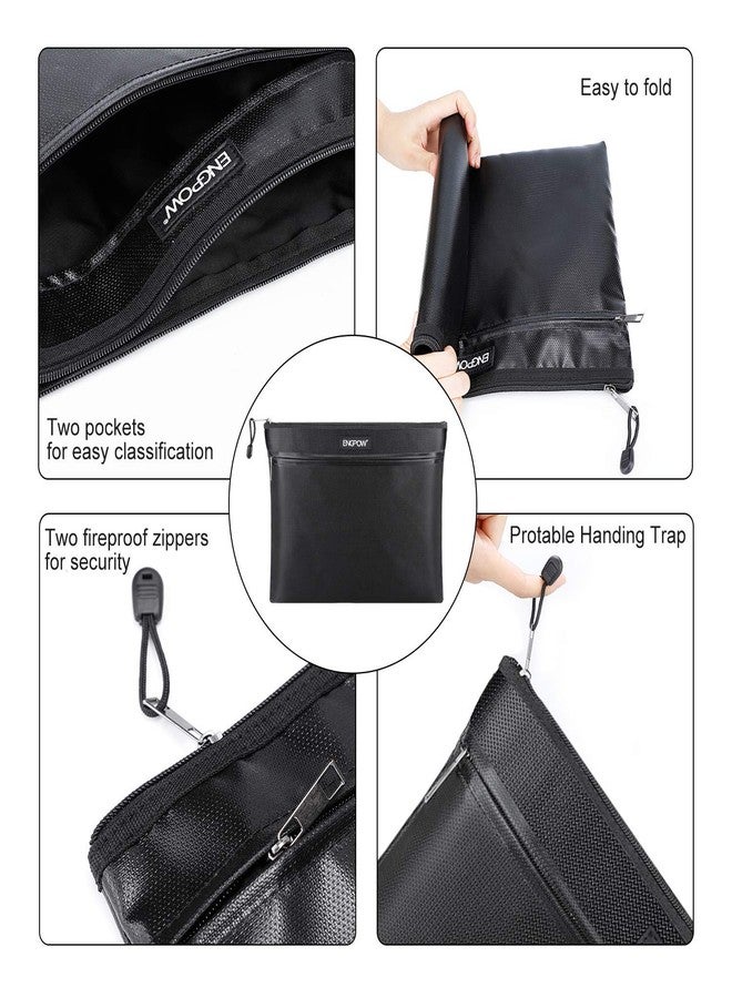 ENGPOW Fireproof Document Bag Two Pockets Two Zippers,Fireproof Safe Bag 13.4"x 10.2" Waterproof and Fireproof Money Bag Money Safe Pouch File Storage for A4 Document Holder,Cash and Tablet - Image 4