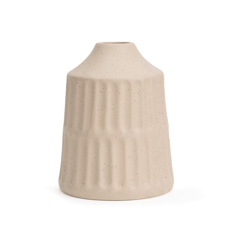 Shay Carving Ceramic Vase, Large, Off White | Ceramic Vases for Home Decor - Image 4