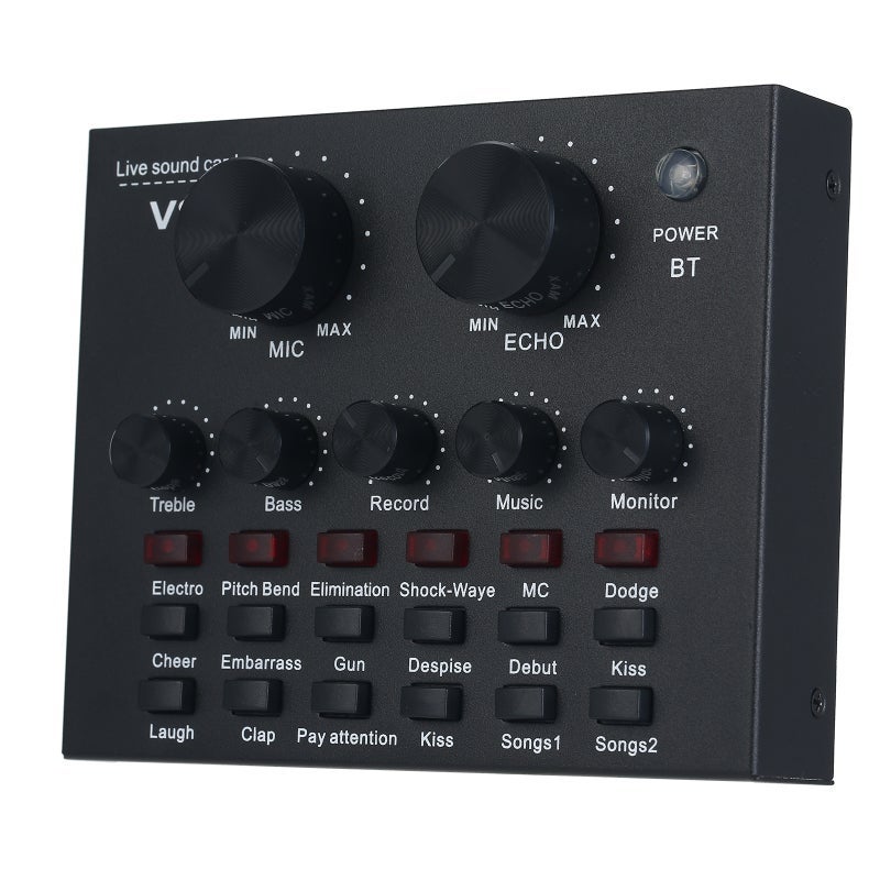 V8 External Sound Card USB Mobile Phone Microphone Live for Mobile Computer Audio Interface with BT for Online Singing Chatting Live Video Streaming Music Recording - Image 5
