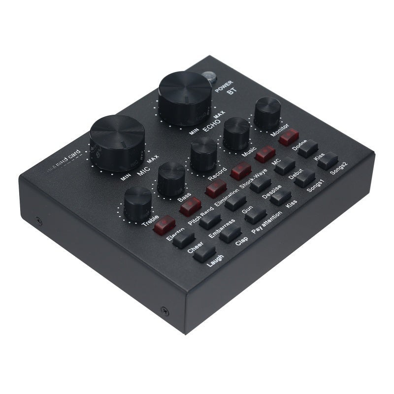 V8 External Sound Card USB Mobile Phone Microphone Live for Mobile Computer Audio Interface with BT for Online Singing Chatting Live Video Streaming Music Recording - Image 1