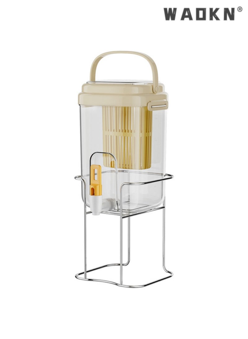 WAOKN Large Capacity Beverage Dispenser with Stand, Cold Water Kettle with Tap，Cold Tea and Fruit Infuser Jug, Leak-proof Spout, Ideal for Refreshing Drinks, Perfect for Parties and Daily Use, Durable  - Image 1