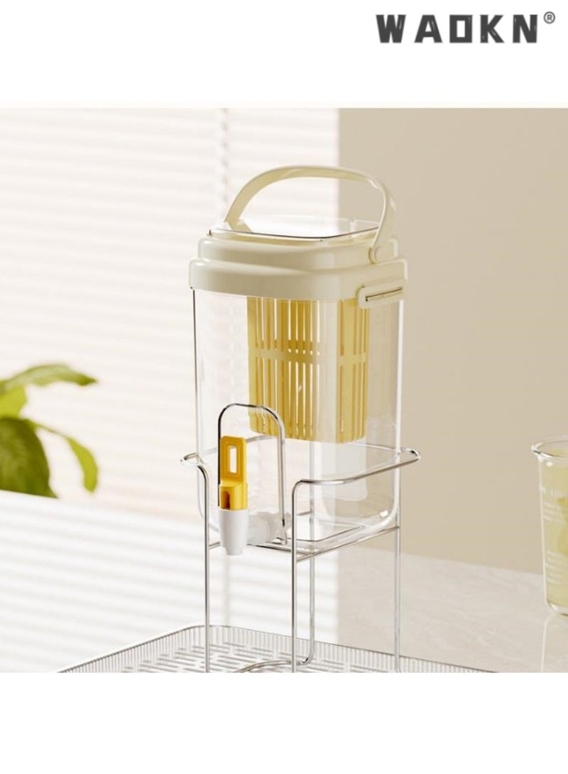 WAOKN Large Capacity Beverage Dispenser with Stand, Cold Water Kettle with Tap，Cold Tea and Fruit Infuser Jug, Leak-proof Spout, Ideal for Refreshing Drinks, Perfect for Parties and Daily Use, Durable  - Image 2