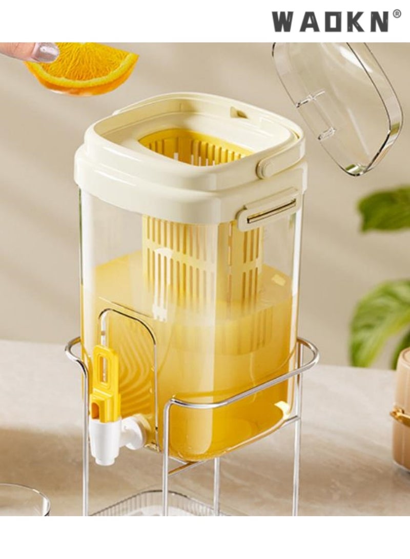 WAOKN Large Capacity Beverage Dispenser with Stand, Cold Water Kettle with Tap，Cold Tea and Fruit Infuser Jug, Leak-proof Spout, Ideal for Refreshing Drinks, Perfect for Parties and Daily Use, Durable  - Image 5