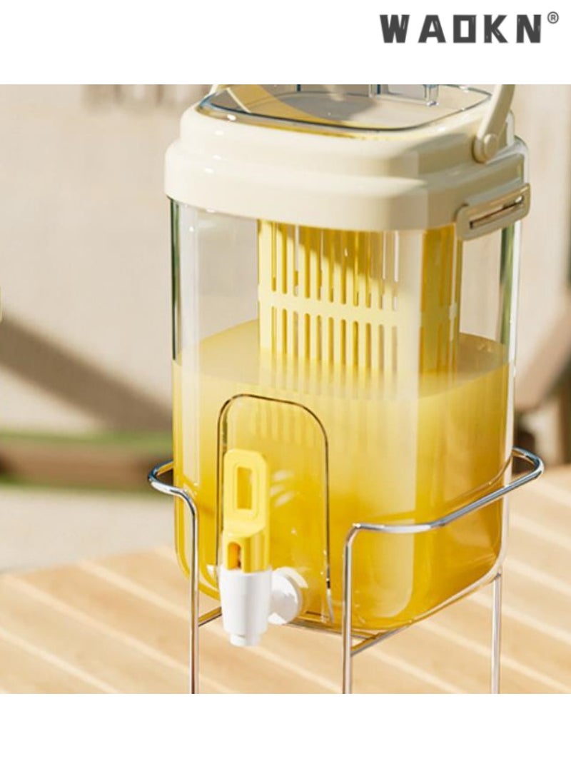WAOKN Large Capacity Beverage Dispenser with Stand, Cold Water Kettle with Tap，Cold Tea and Fruit Infuser Jug, Leak-proof Spout, Ideal for Refreshing Drinks, Perfect for Parties and Daily Use, Durable  - Image 3