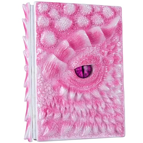 LZlightactor 3D Dragon Eye Embossed Journal,Resin Engraving Notebook,Dnd notebook for Dragon Lovers ，Blank Paper,Hardcover Travel Notepad for Writing,Sketchbook,Collection,Gift,Decoration A4 and A5 Size (A5-Rose) - Image 1