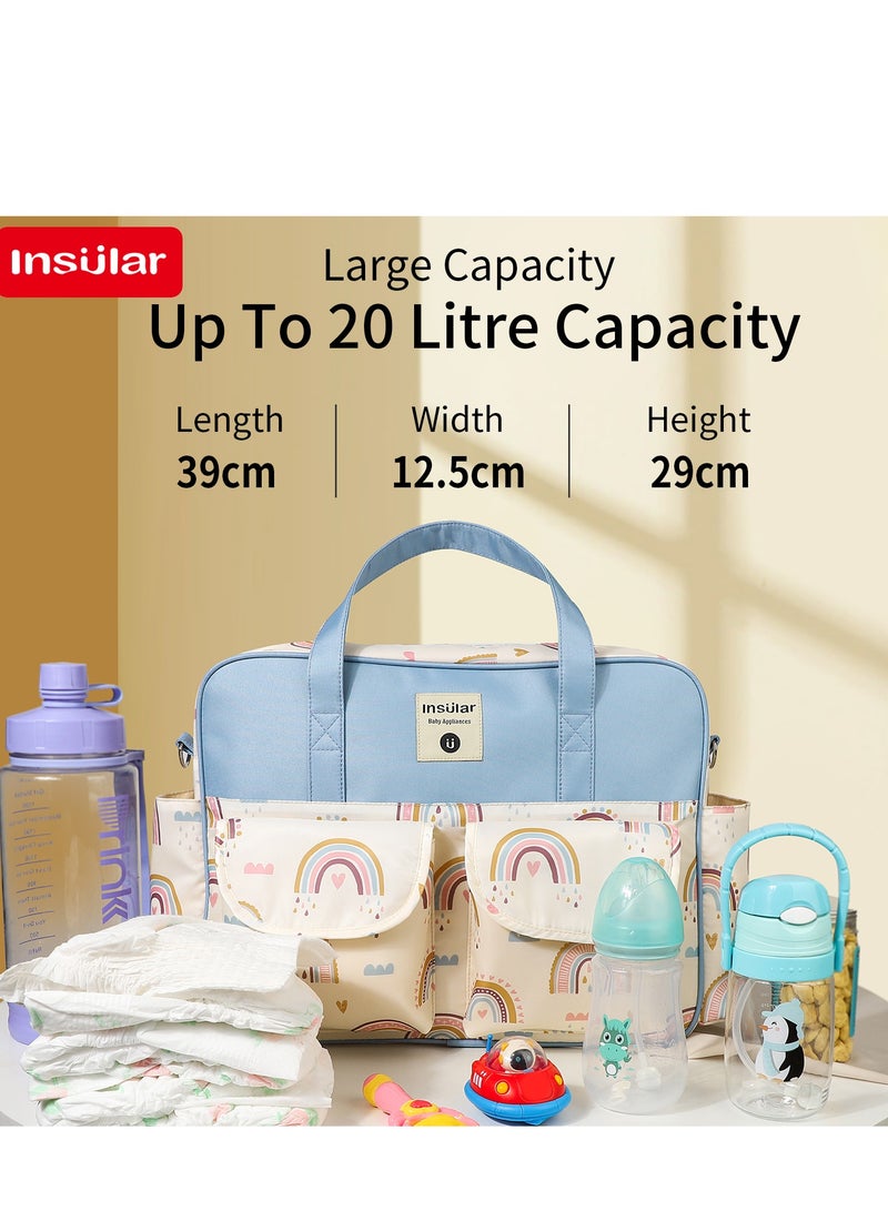 insular Diaper Bag, Portable Baby Mom Bag,  Waterproof, Foldable Crib with Stroller Straps, Changing Pad, Travel Friendly - Image 2