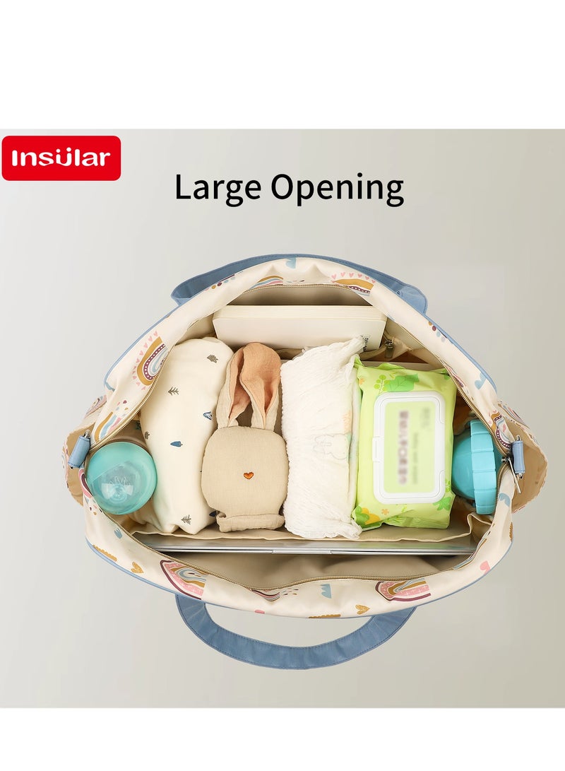 insular Diaper Bag, Portable Baby Mom Bag,  Waterproof, Foldable Crib with Stroller Straps, Changing Pad, Travel Friendly - Image 4
