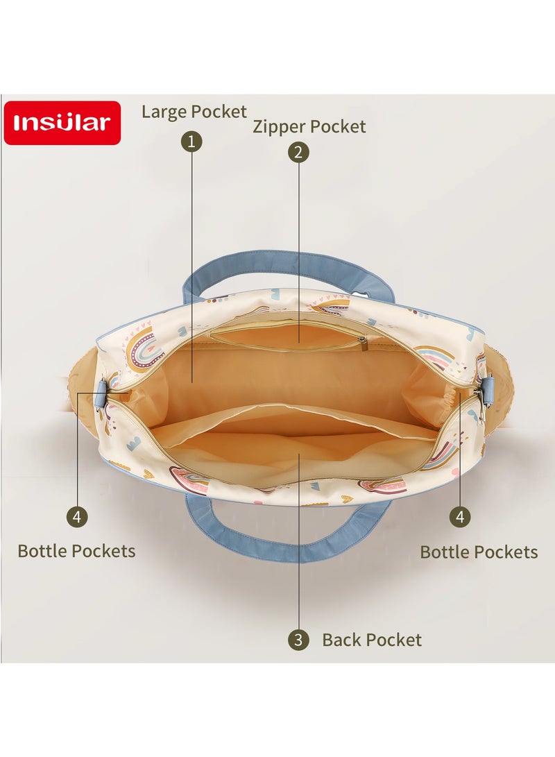 insular Diaper Bag, Portable Baby Mom Bag,  Waterproof, Foldable Crib with Stroller Straps, Changing Pad, Travel Friendly - Image 5