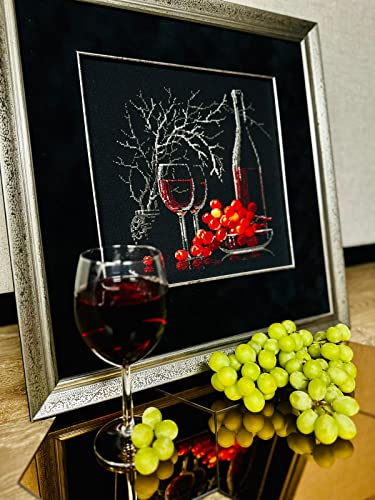 RIOLIS - Still Life with Red Wine 1239, Cross Stitch Kits 11,81" x 11,81", Cross Stitch Kits for Beginners & Advanced, Crossstitching Kit Adult, Embroidery Counted Stitching Kit - Image 2