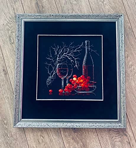 RIOLIS - Still Life with Red Wine 1239, Cross Stitch Kits 11,81" x 11,81", Cross Stitch Kits for Beginners & Advanced, Crossstitching Kit Adult, Embroidery Counted Stitching Kit - Image 3